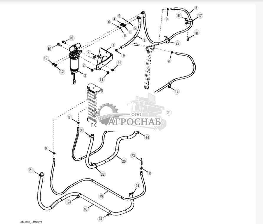 Топл. фильтр и трубопр. (Engine 4045HT054, 4045HT072, 4045HT086, 4045HT087-) (248893 